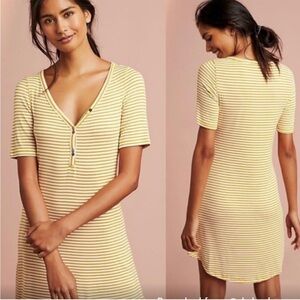 Anthropologie Pure + Good Yellow Striped Dress